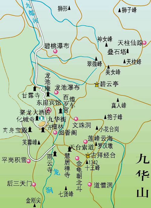 九华山导游地图
